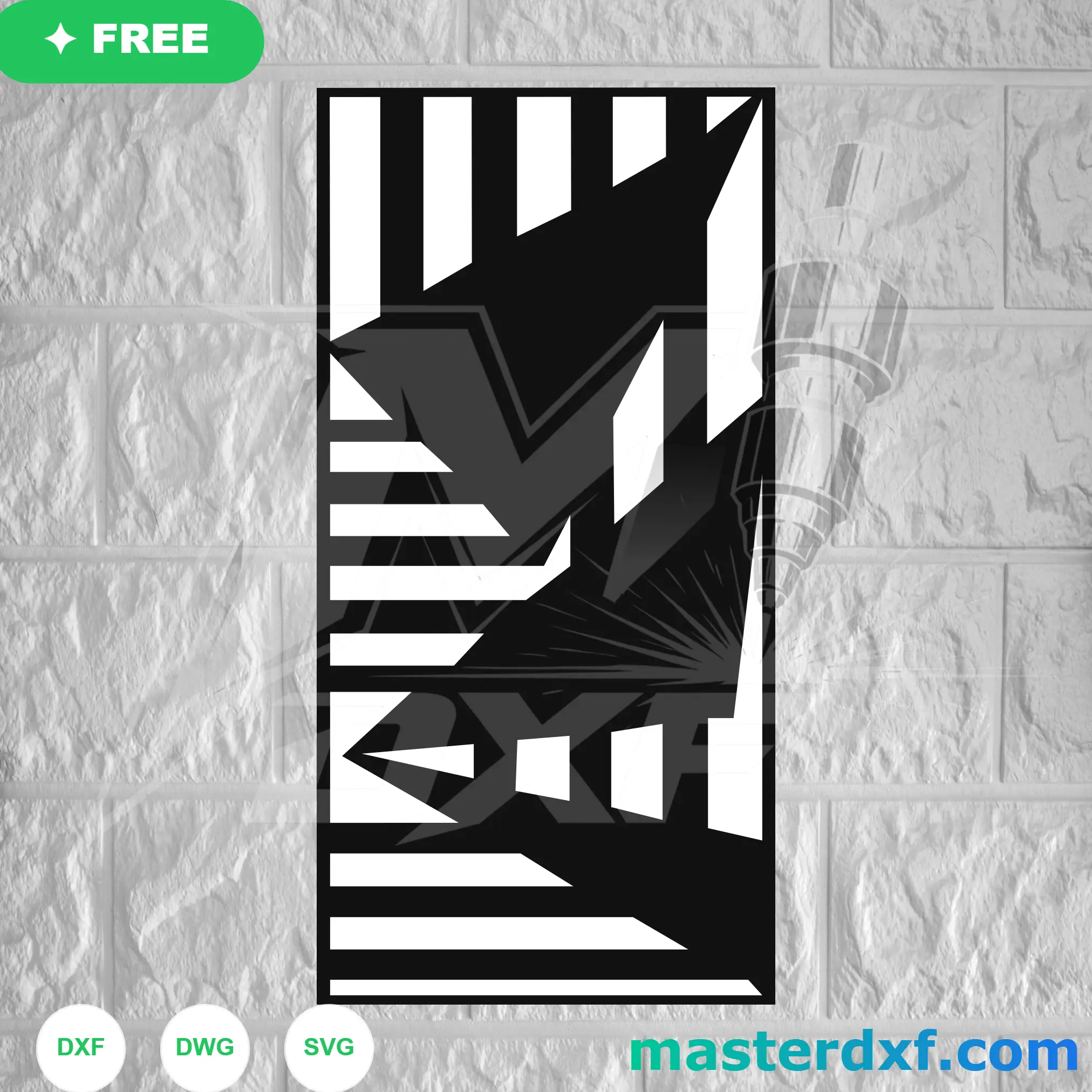 Angular Shard Stripe DXF Panel for Bold Modern Gates DXF File